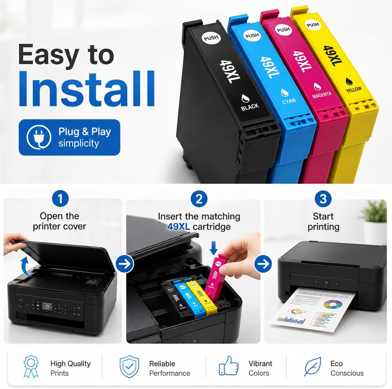 TAVICE 4X 49XL Ink Cartridges Compatible with Epson XP-2205 XP-4205 XP2205 XP4205