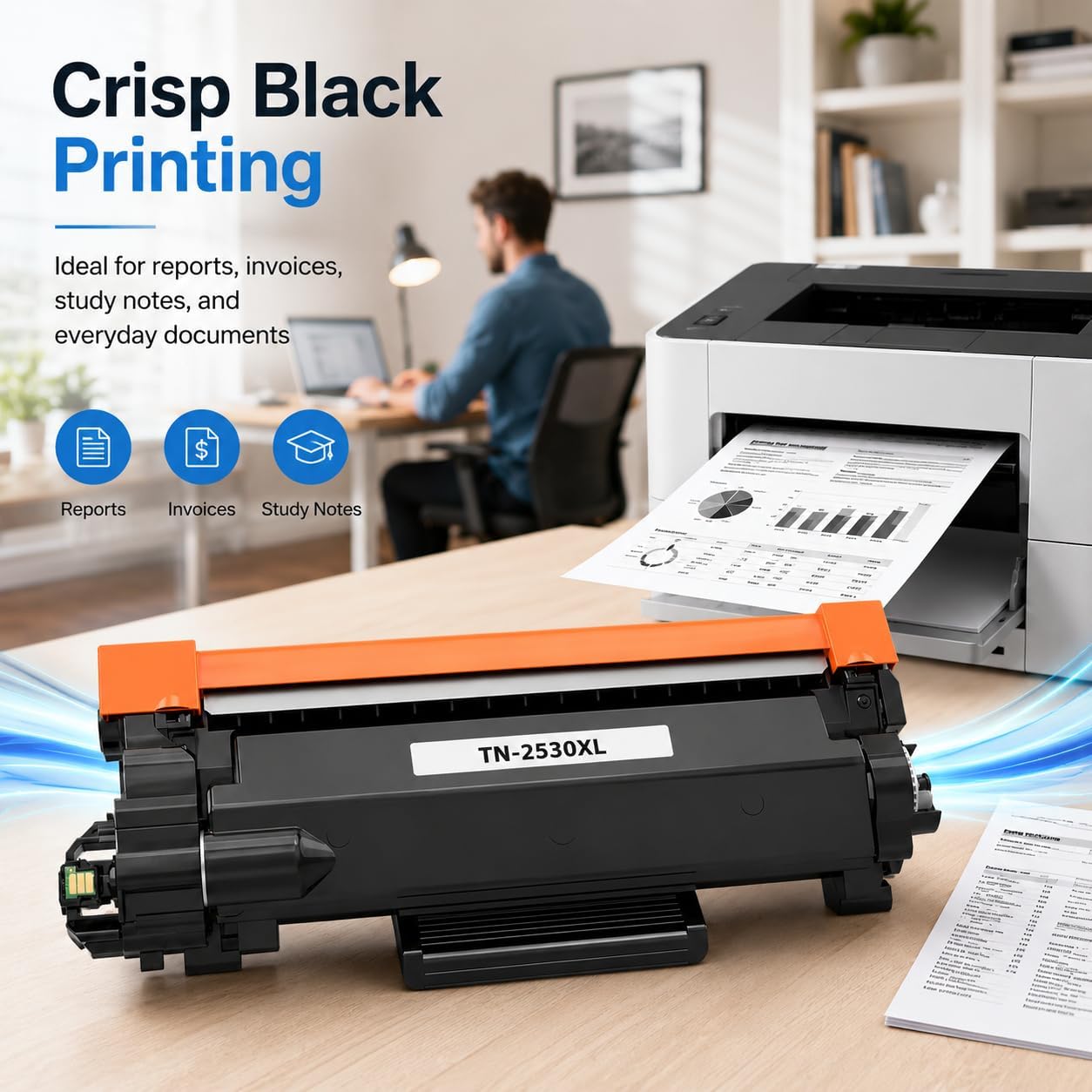 TAVICE 2X TN2530XL Toner Compatible with Brother MFC-L2800DW DCP-L2640DW HL-L2460DW