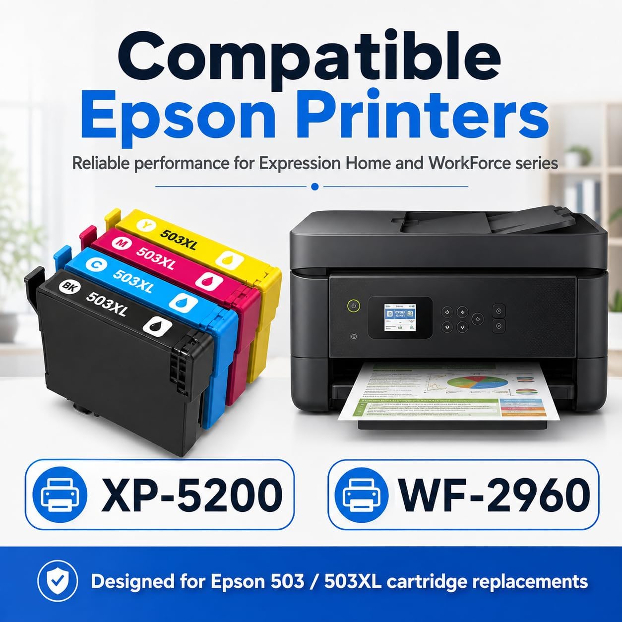 TAVICE 4X 503XL Ink Cartridges Compatible with Epson XP-5200 WF-2960 XP5200 WF2960