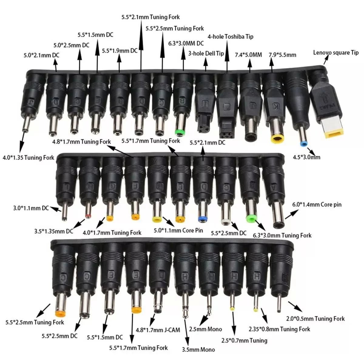 96W Universal Laptop Charger with 34 Interchangeable Tips – Multi Brand Notebook Power Supply (AU Plug) - Office Catch