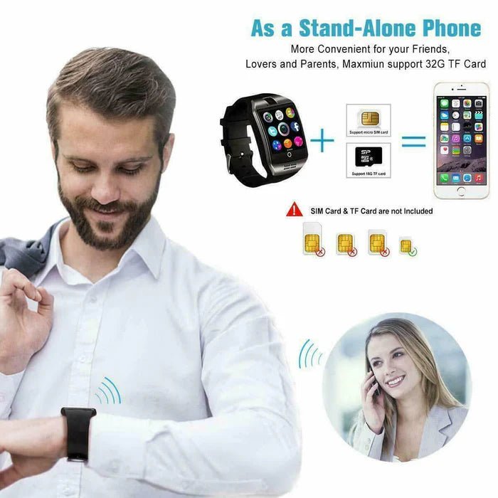 Bluetooth Smart Watch with Camera, Pedometer, Sleep Monitor, Music Player, Remote Camera & Notifications - Office Catch