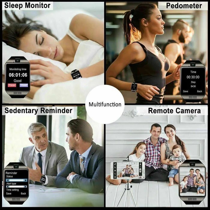 Bluetooth Smart Watch with Camera, Pedometer, Sleep Monitor, Music Player, Remote Camera & Notifications - Office Catch