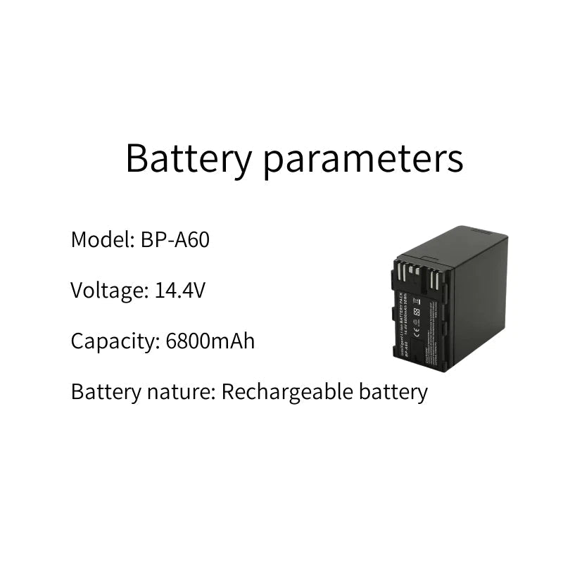 Canon BP - A60 14.4V 6800mAh Rechargeable Battery – Compatible with EOS C300 Mark II, C200, C500 Mark II & C700 - Office Catch