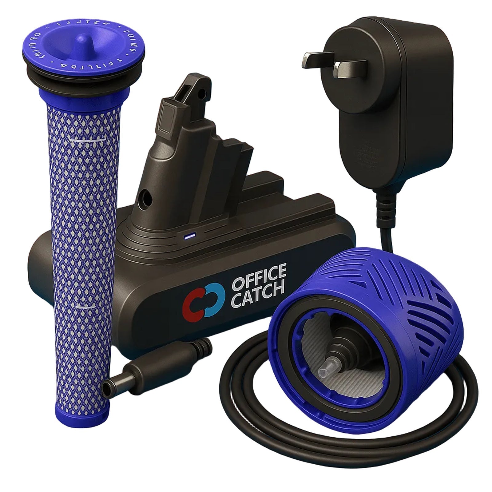 Dyson V6 Battery & Charger Kit – Compatible with SV03/SV04/DC59/DC61 – Long-Lasting Replacement with Pre & Post Filters - Office Catch