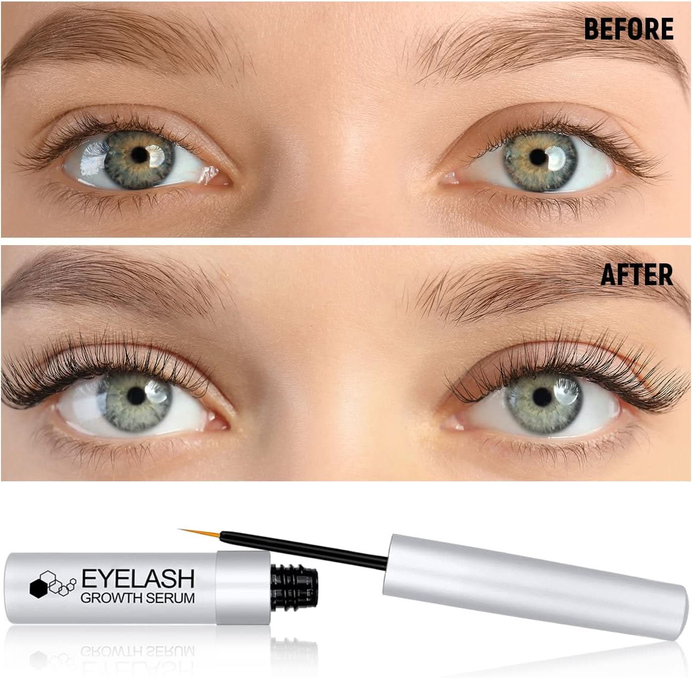 Eyelashes Enhancing Serum, Natural Formula Growth Serum, Results in 3 - 4 Weeks for Longer, Thicker, and Fuller Eyelashes. 5ML - Office Catch