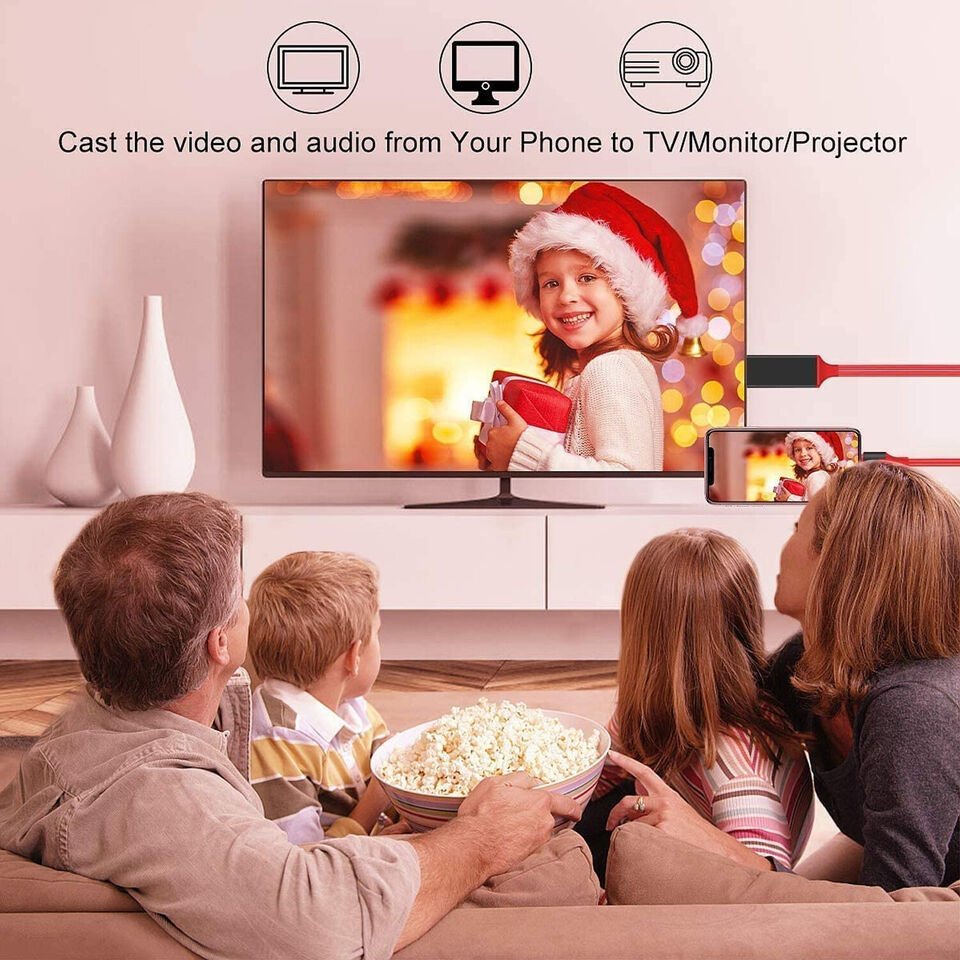 For iPhone to HDMI Digital TV Adapter Cable For iPhone 14 13 12 11 Pro XS iPad H - Office Catch