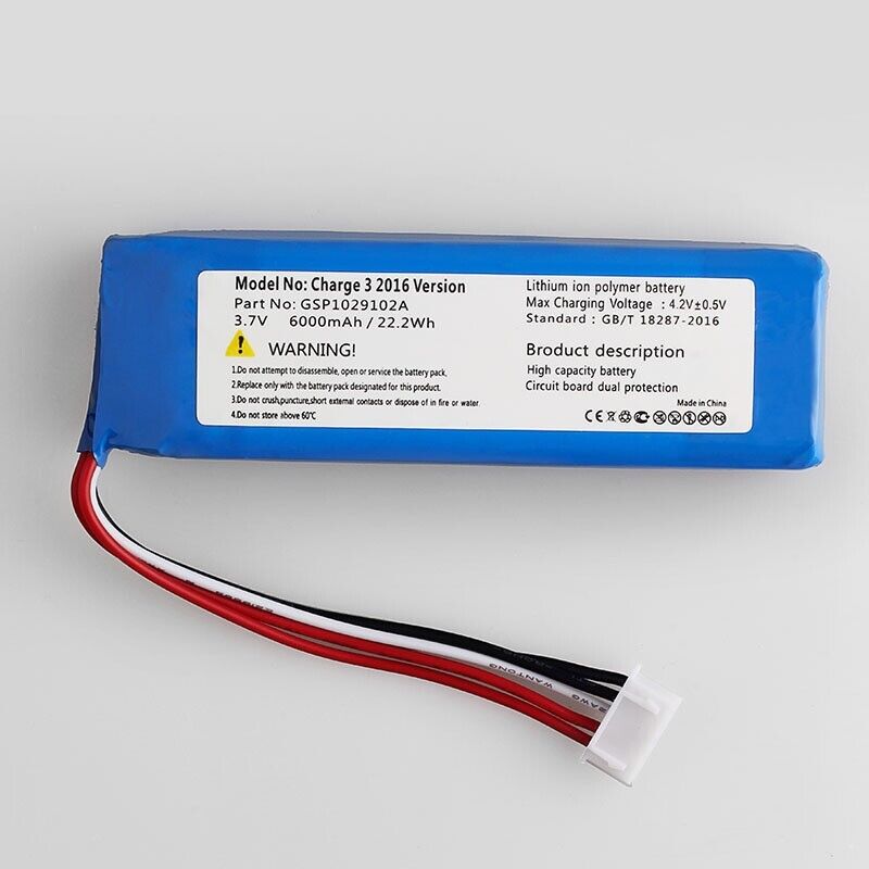 GSP1029102A 6000mAh Replacement Battery For JBL Charge 3 2016 Version 330SL - Office Catch