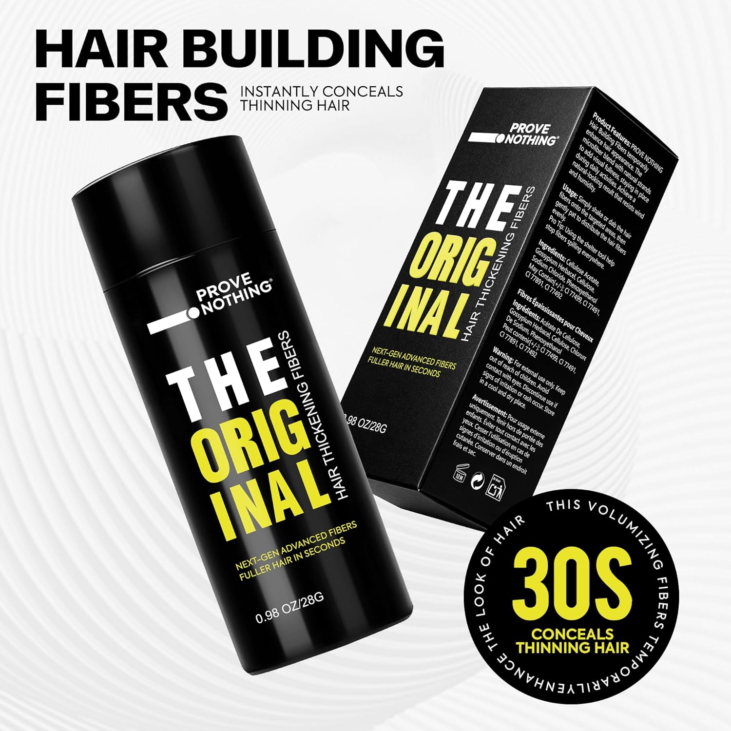 PROVE NOTHING Hair Fibres (28g) Instantly Fuller, Thicker Look Windproof & Sweatproof | Women and Men | Designed in Australia (Dark Brown) - Office Catch