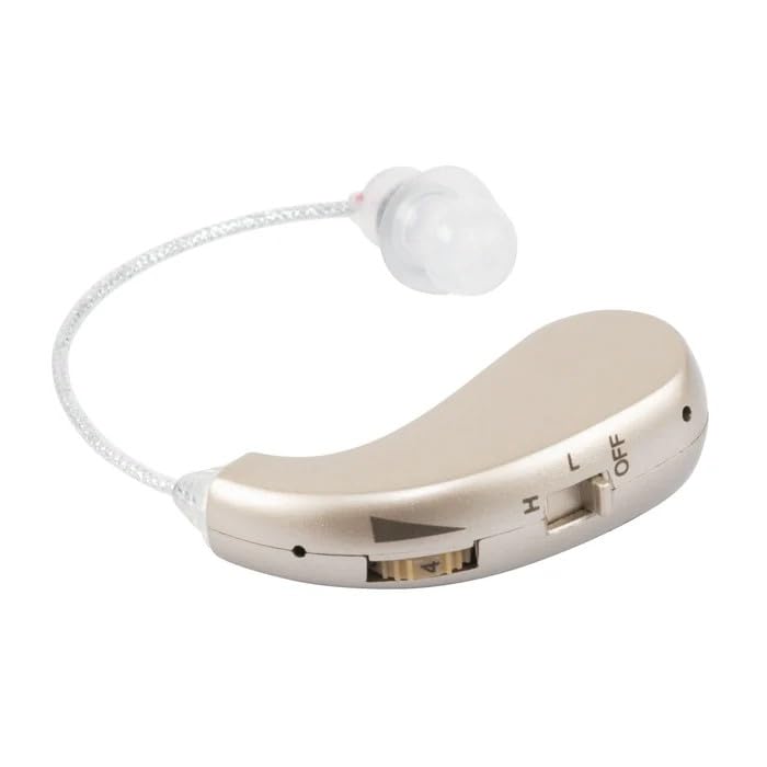 Rechargeable Digital Hearing Aid Behind The Ear | Sound Amplifier Invisible | Noise Reduction Chip - Office Catch