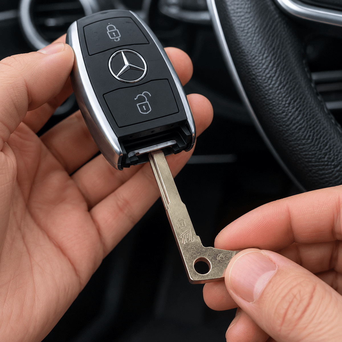 Remote Smart Key Uncut Blank Emergency Insert Small Key for Mercedes - Office Catch