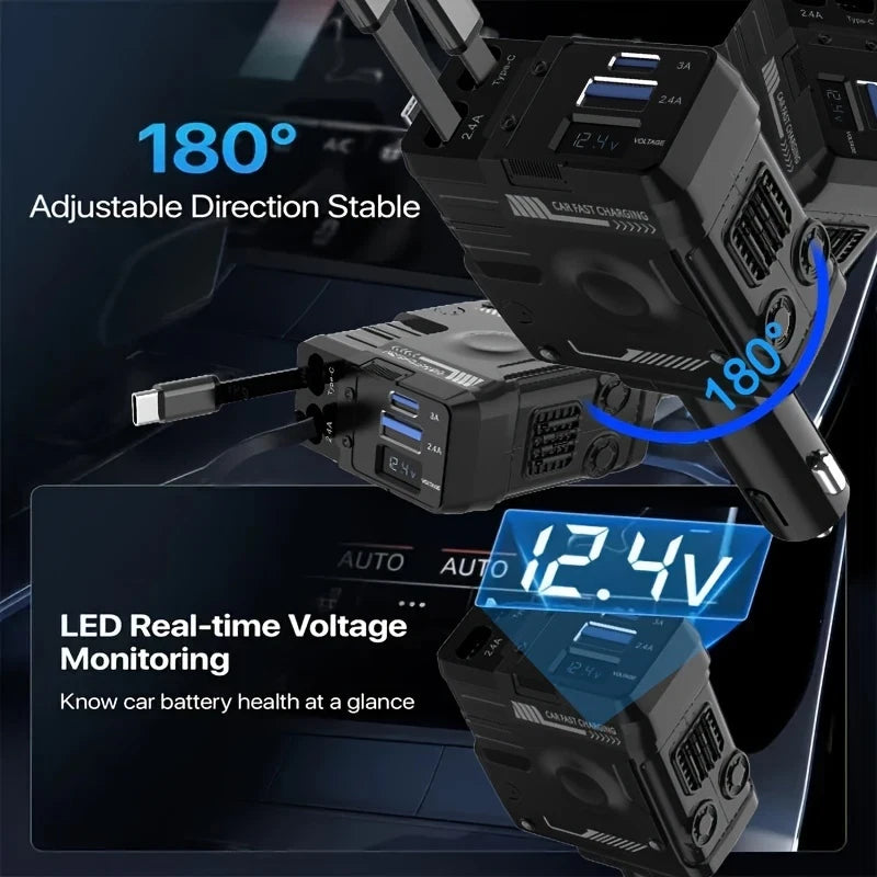 USB-C and Lightning cables extended mid-use