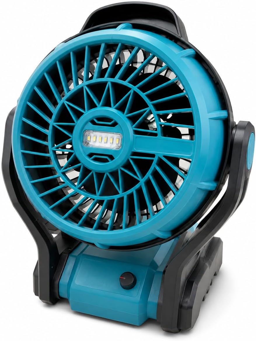 TAVICE 10 Inch Cordless Fan Compatible with Makita 18V LXT Batteries, Portable Jobsite Fan with LED Light, Adjustable Speed, Battery - Office Catch