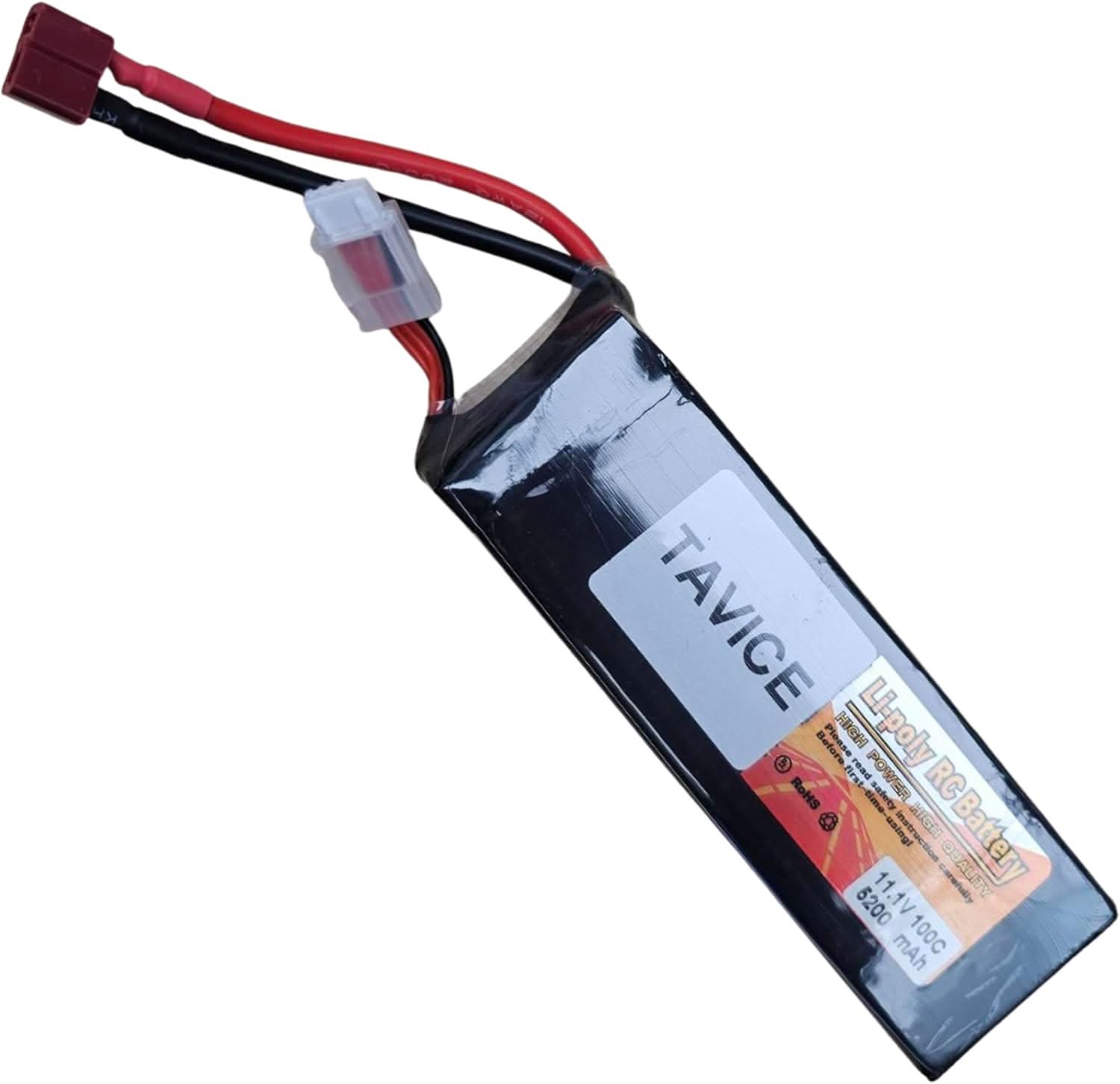 TAVICE 2 Pack 3S LiPo Battery 11.1V 5200mAh 100C with Deans Connector Compatible with RC Cars, Airplanes & Boats - Office Catch