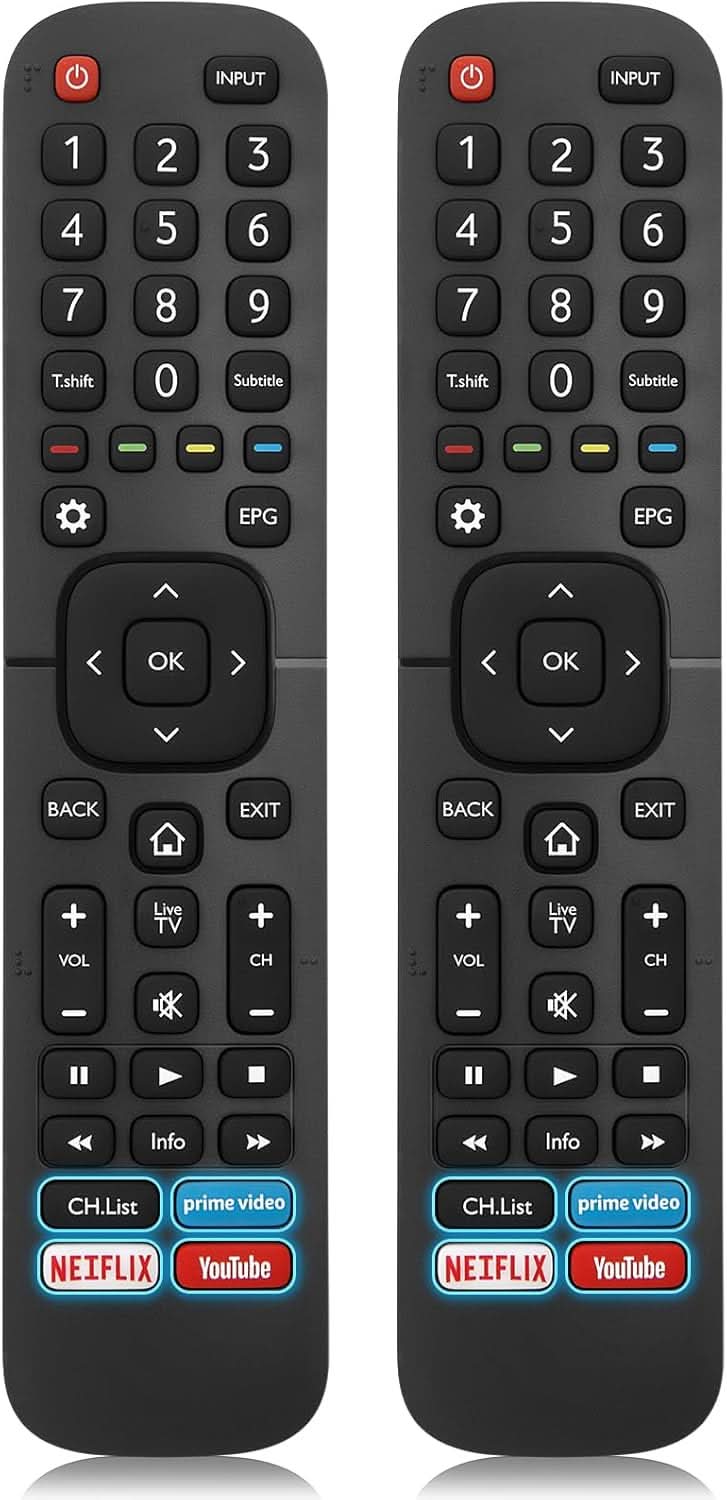 TAVICE 2 PACK EN2BS27H Replacement Remote Control – Compatible with Hisense TVs (Many 4K &amp; UHD Models) - Office Catch