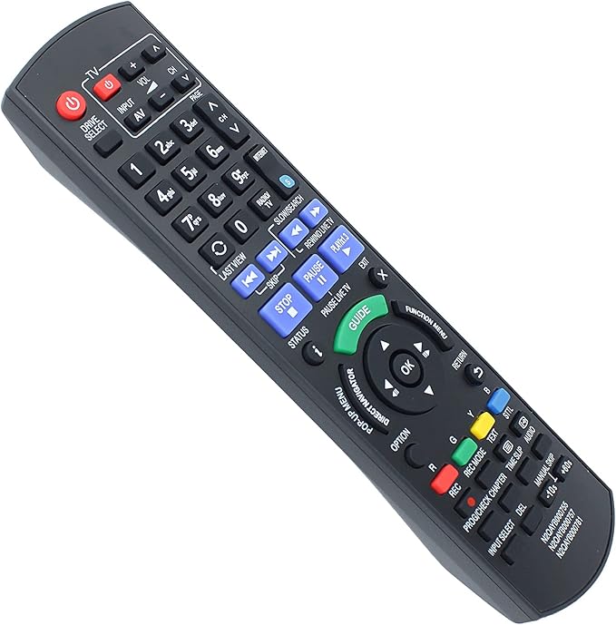 Tavice 2 - Pack Replacement Remote Control – Compatible with Panasonic Blu - ray Players N2QAYB000755, N2QAYB000757, N2QAYB000781 (DMR - PWT635, DMR - PWT530GL, DMR - HW220, DMR - PWT540) - Office Catch