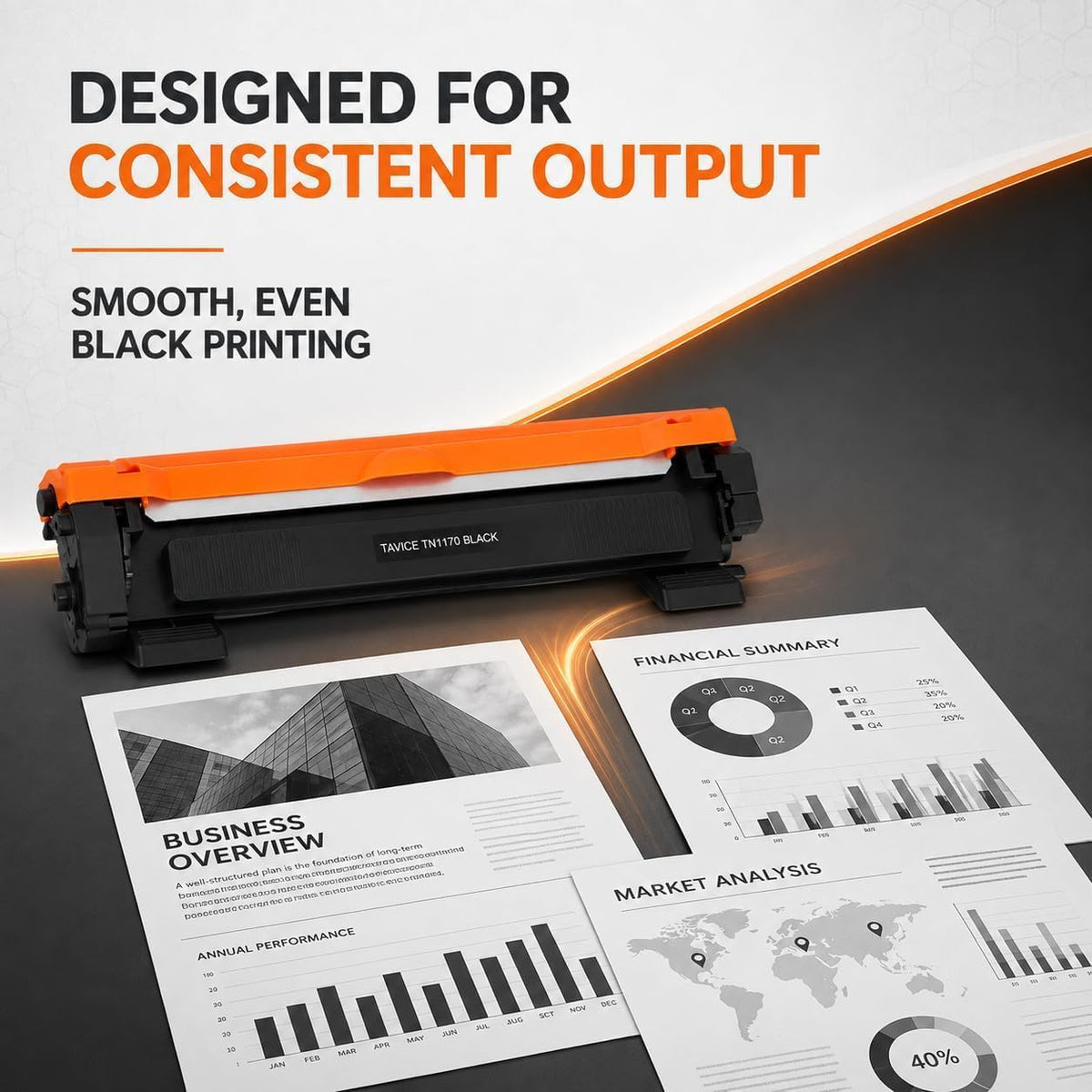 TAVICE 2 Pack TN1170 Toner Cartridges Compatible with Brother HL-L1230W and DCP-L1630W Printers, Black - Office Catch
