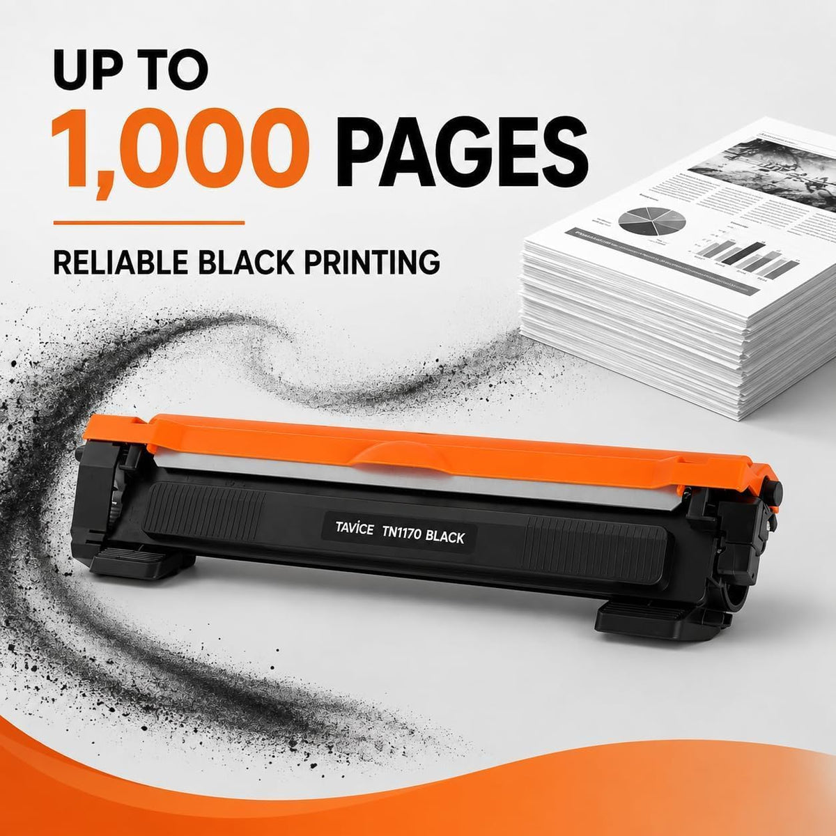 TAVICE 2 Pack TN1170 Toner Cartridges Compatible with Brother HL-L1230W and DCP-L1630W Printers, Black - Office Catch