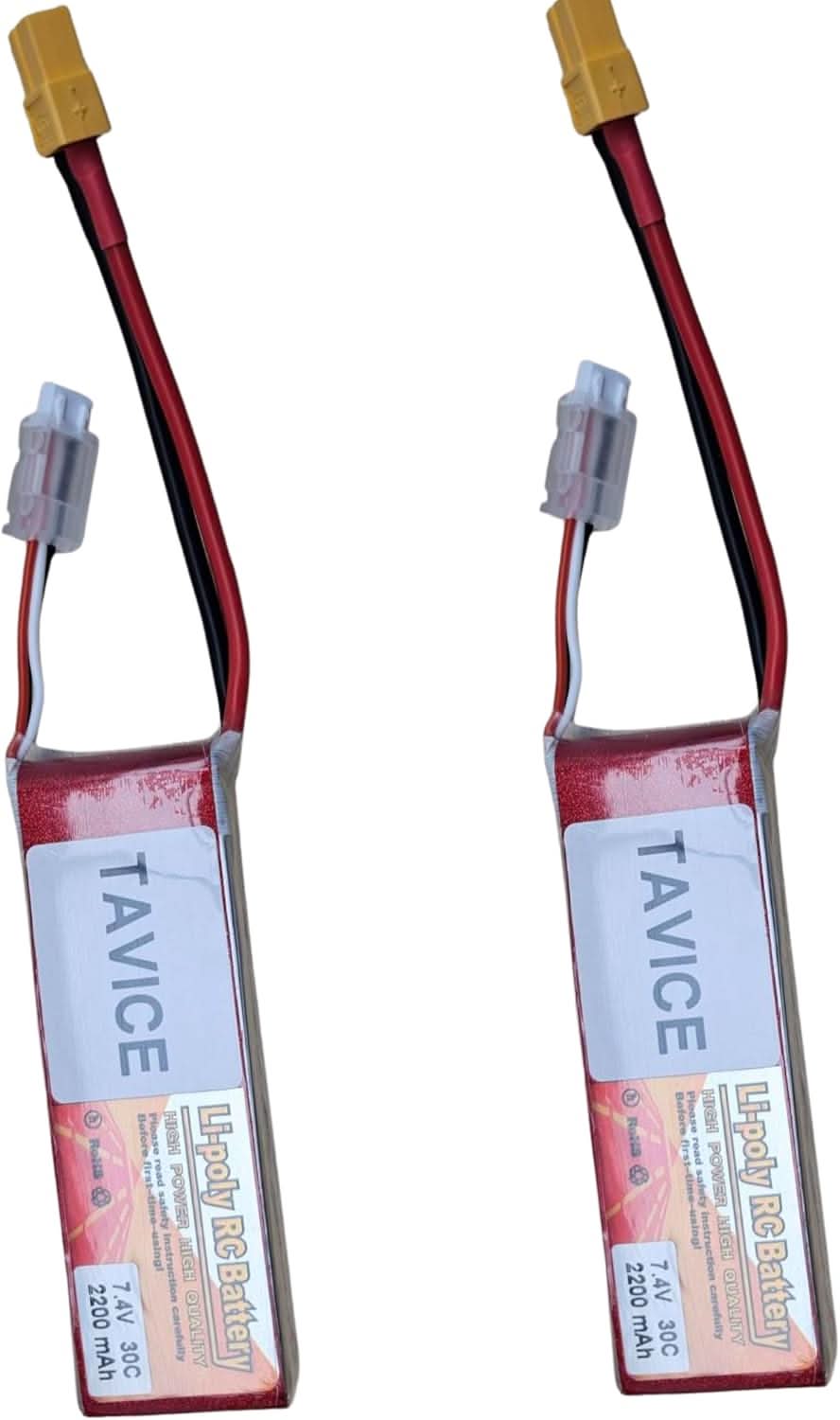 TAVICE 2S LiPo Battery 7.4V 2200mAh 30C Compatible with RC Cars, Trucks, Airplanes & Boats - Office Catch