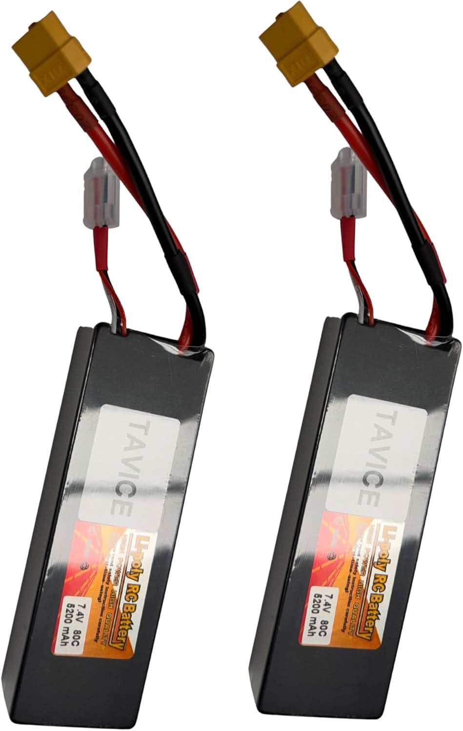 TAVICE 2S LiPo Battery 7.4V 5200mAh 80C Hard Case with T Connector Compatible with RC Cars, Trucks & Vehicles - Office Catch