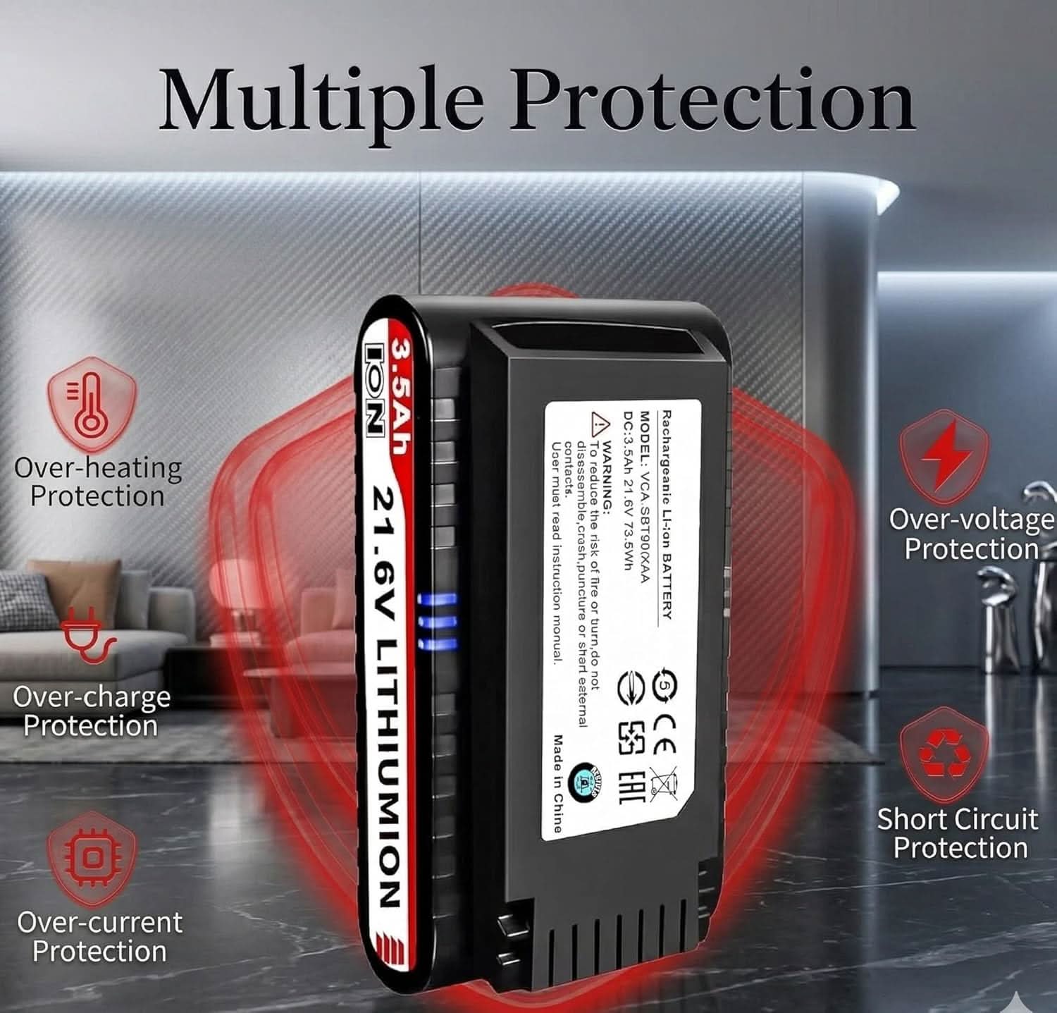 TAVICE 3500mAh Jet90 Replacement Battery Compatible with Samsung Jet 90/90+ / Jet 60 / Jet 70 / Jet 75/75+ Series Fits VS20R9046T3/AA, VS20T7536T5/AA, VCA - SBT90/XAA - Office Catch