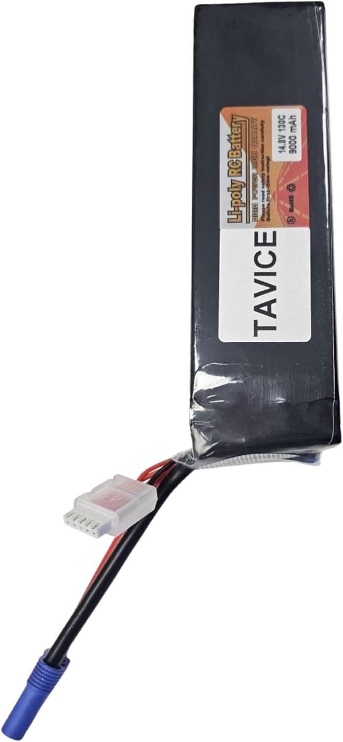 TAVICE 4S LiPo Battery 14.8V 9000mAh 130C with EC5 Connector Compatible with RC Car, Airplane, Jet & Helicopter - Office Catch