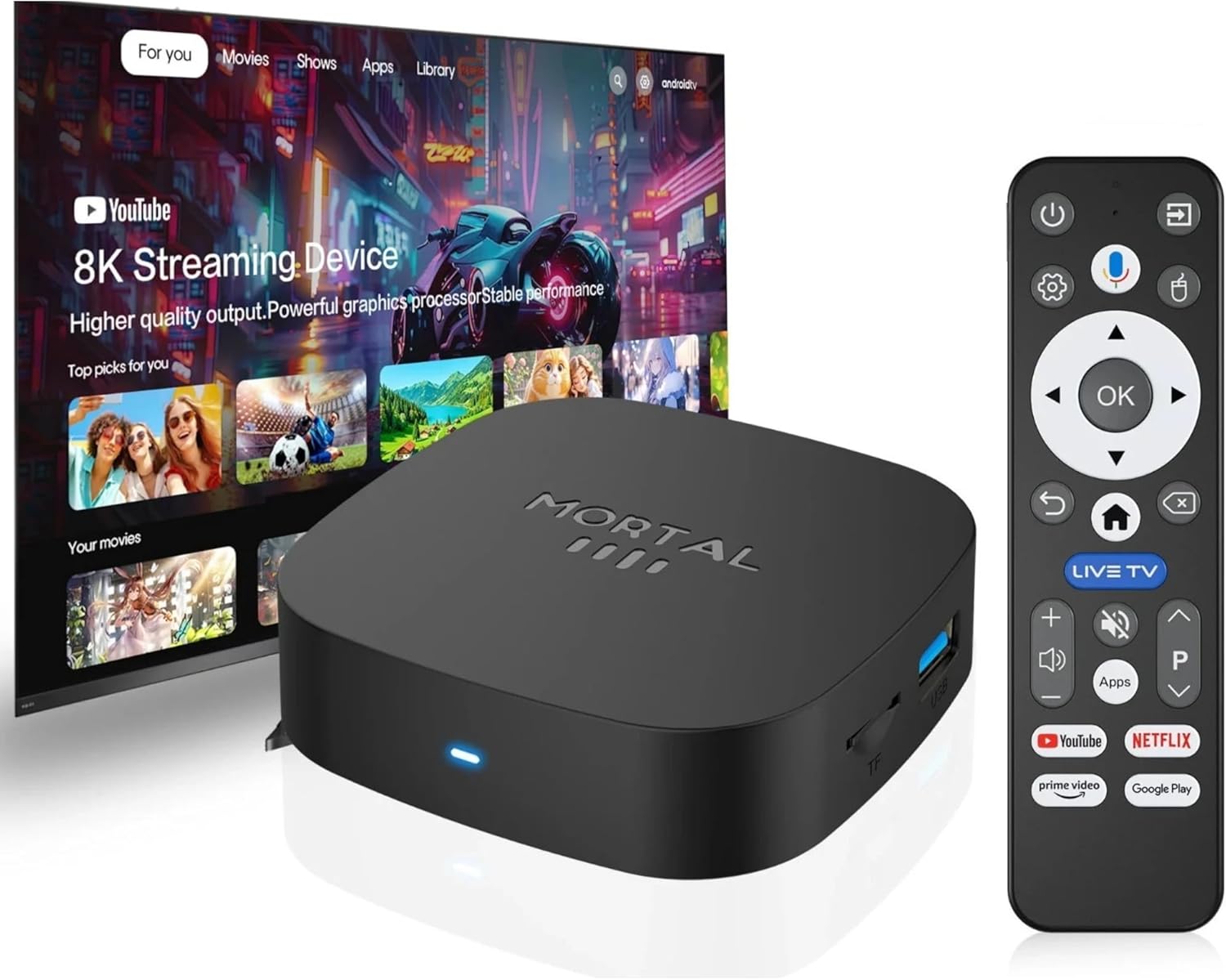 Tavice Android TV Box 8K Ultra HD | 5G WiFi Streaming Media Player with Quad - Core Processor, HDMI Output & Plug - and - Play Setup - Office Catch