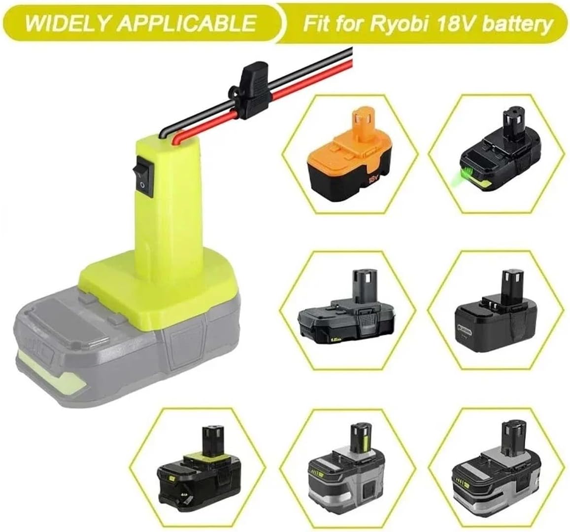 TAVICE Battery Adapter Compatible with Ryobi 18V Battery for Power Wheels Connector with 30A Fuse 12AWG Wire - Office Catch