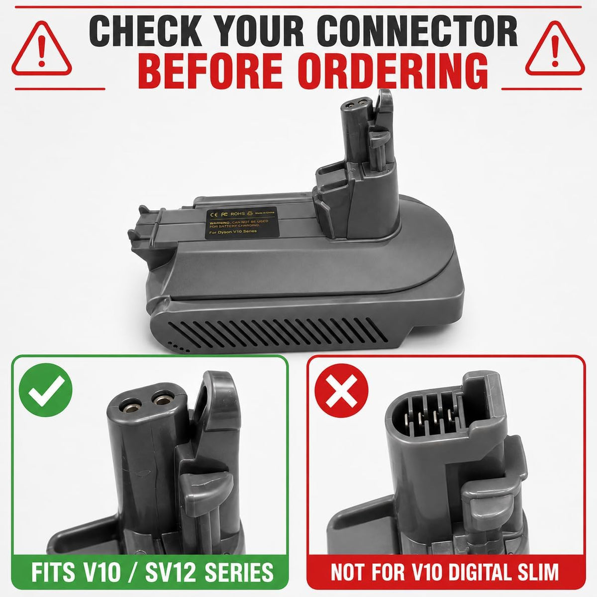 TAVICE Battery Adapter Converter Compatible with Milwaukee M18 18V Battery to Dyson V10 Vacuum Cleaner - Office Catch