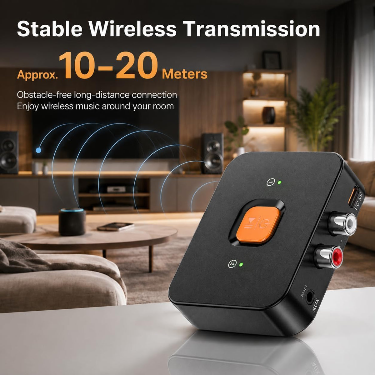 TAVICE Bluetooth 6.0 Audio Receiver Adapter for Sound System RCA AUX Wireless Stereo - Office Catch