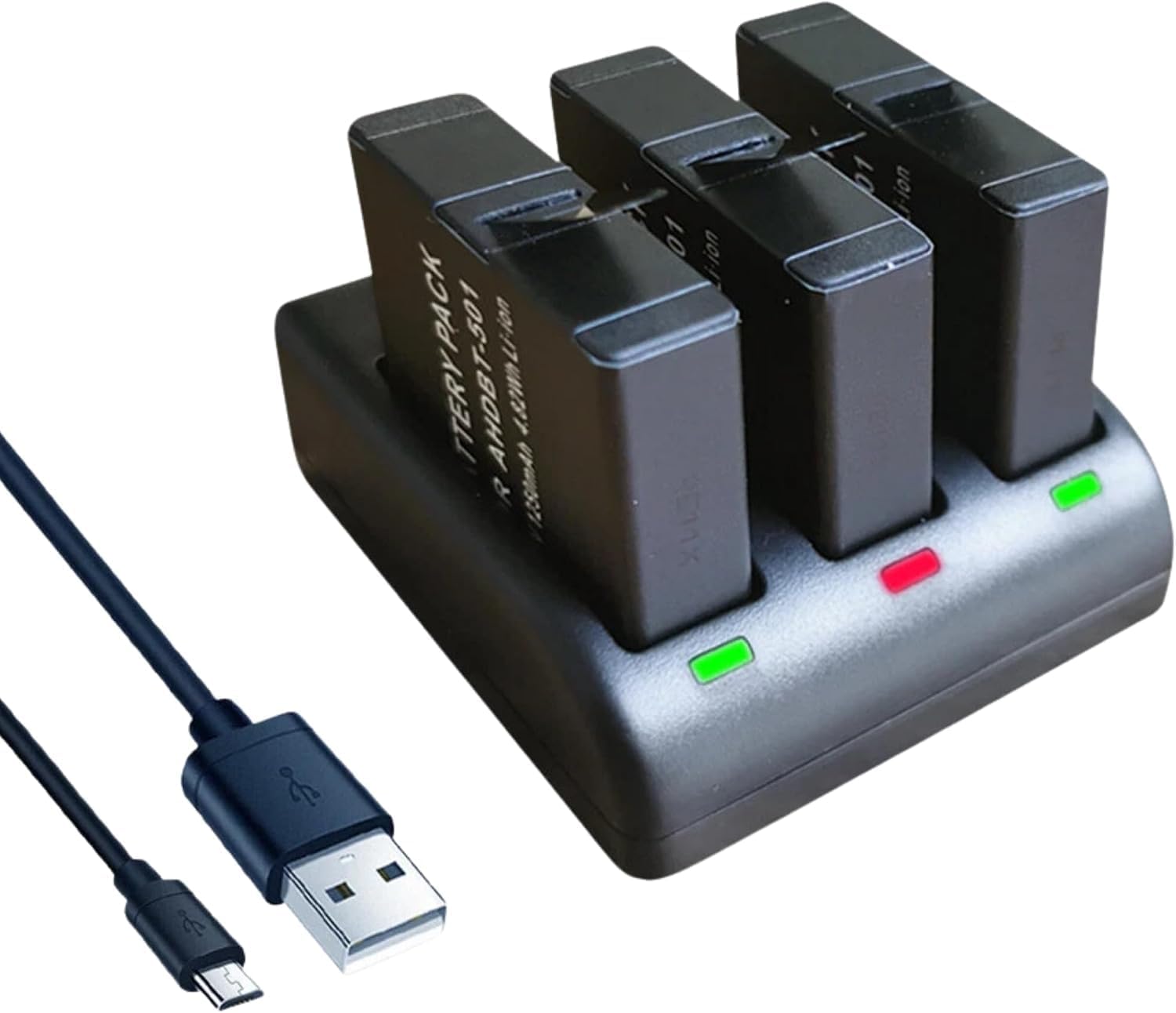 TAVICE [Combo Pack] Ultra Fast Triple Charger + 3 Pack Batteries for GoPro Hero 8 7 6 5 Action Camera | High Capacity Batteries - Office Catch