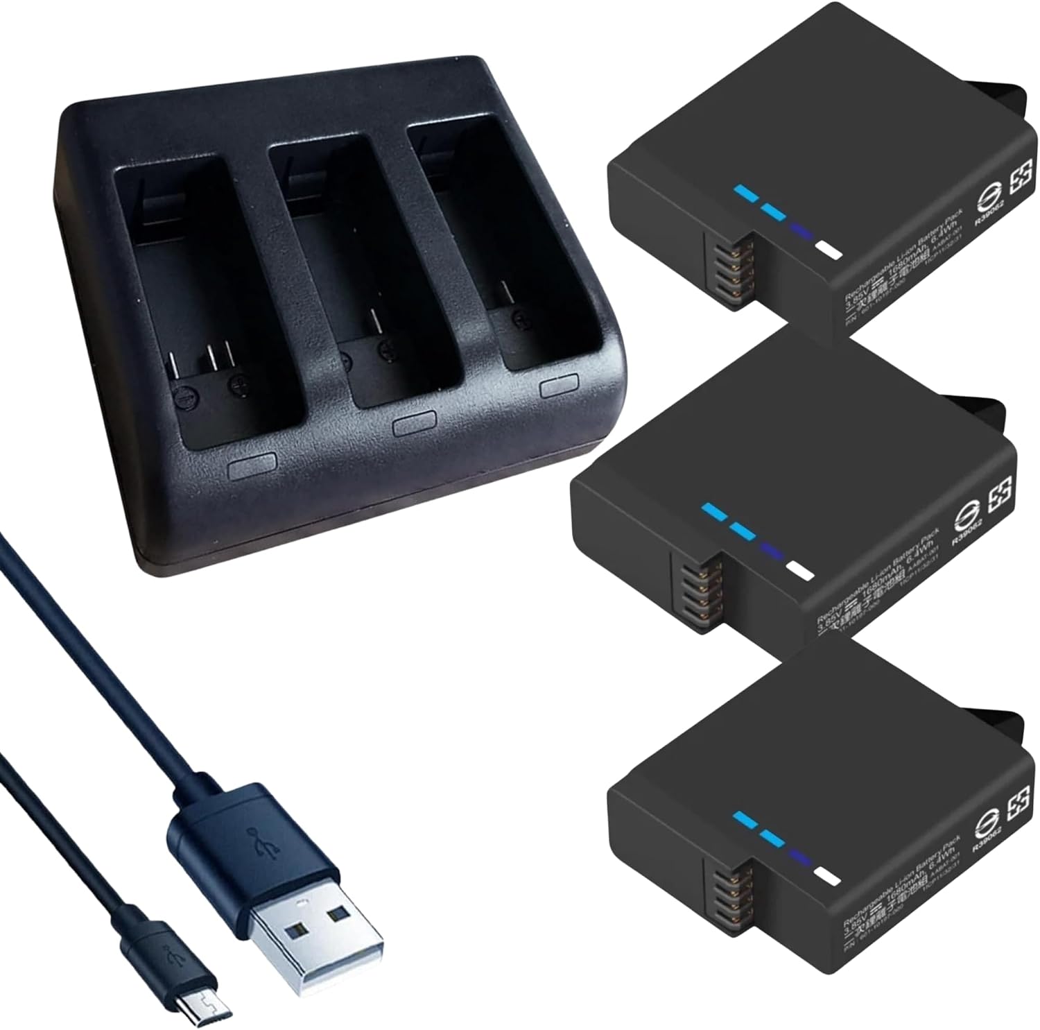 TAVICE [Combo Pack] Ultra Fast Triple Charger + 3 Pack Batteries for GoPro Hero 8 7 6 5 Action Camera | High Capacity Batteries - Office Catch
