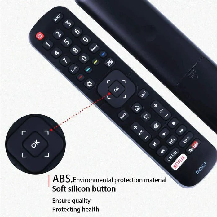 Tavice Compatible Hisense EN2B27 TV Remote Control Replacement – 2 Pack (EN - 2B27 / RC3394402/01 / 3139 238) - Office Catch