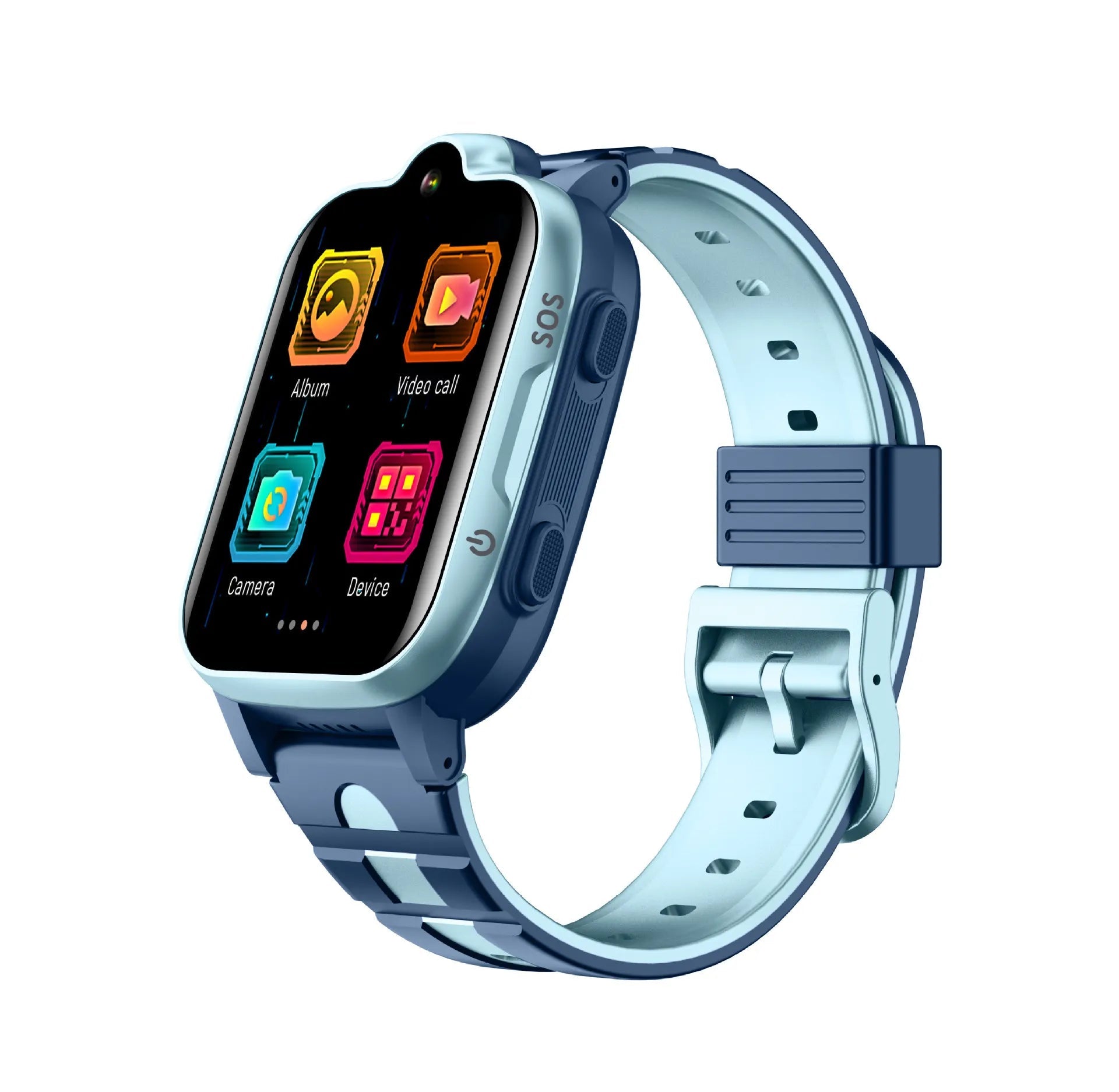Tavice Kids 4G Smartwatch (Blue) – Waterproof GPS Tracker with SIM, Voice & Video Calls, Camera, SOS Emergency Alert & Educational Games - Office Catch