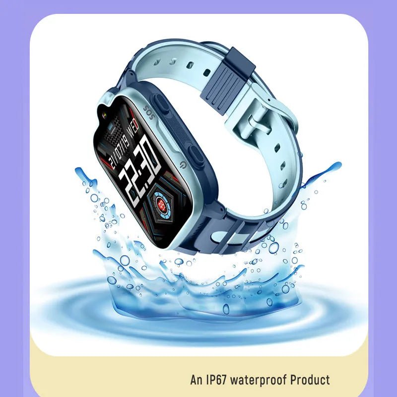 Tavice Kids 4G Smartwatch (Blue) – Waterproof GPS Tracker with SIM, Voice & Video Calls, Camera, SOS Emergency Alert & Educational Games - Office Catch