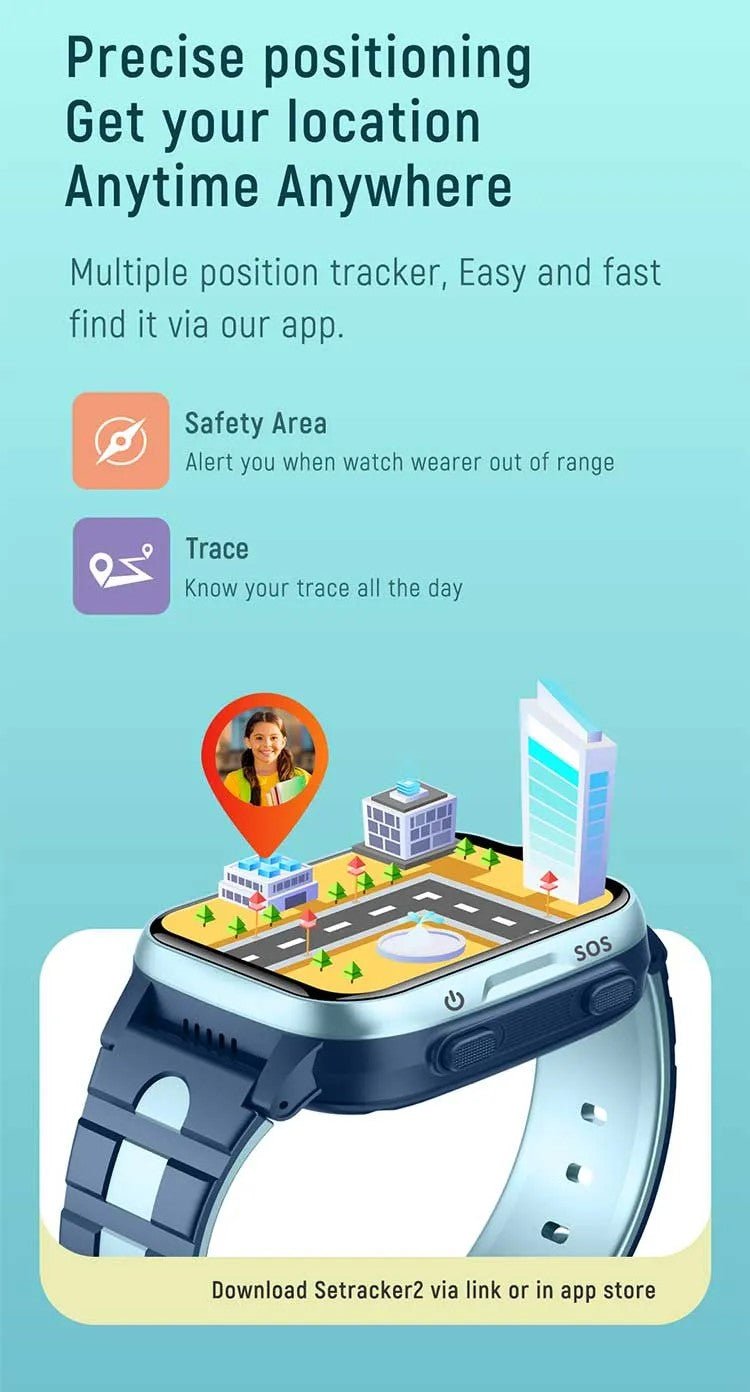 Tavice Kids 4G Smartwatch (Pink) Waterproof GPS Tracker with SIM, Voice & Video Calls, Camera, SOS Emergency Alert & Educational Games - Office Catch