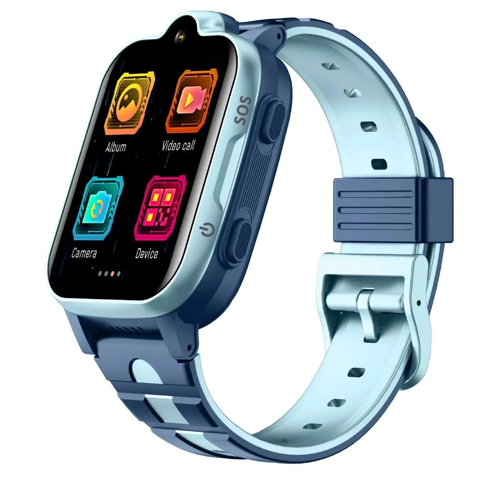 Tavice Kids 4G Smartwatch - Waterproof with GPS Tracker, SIM, Voice & Video Call, Camera, SOS Emergency Call & Educational Games (BLUE) - Office Catch