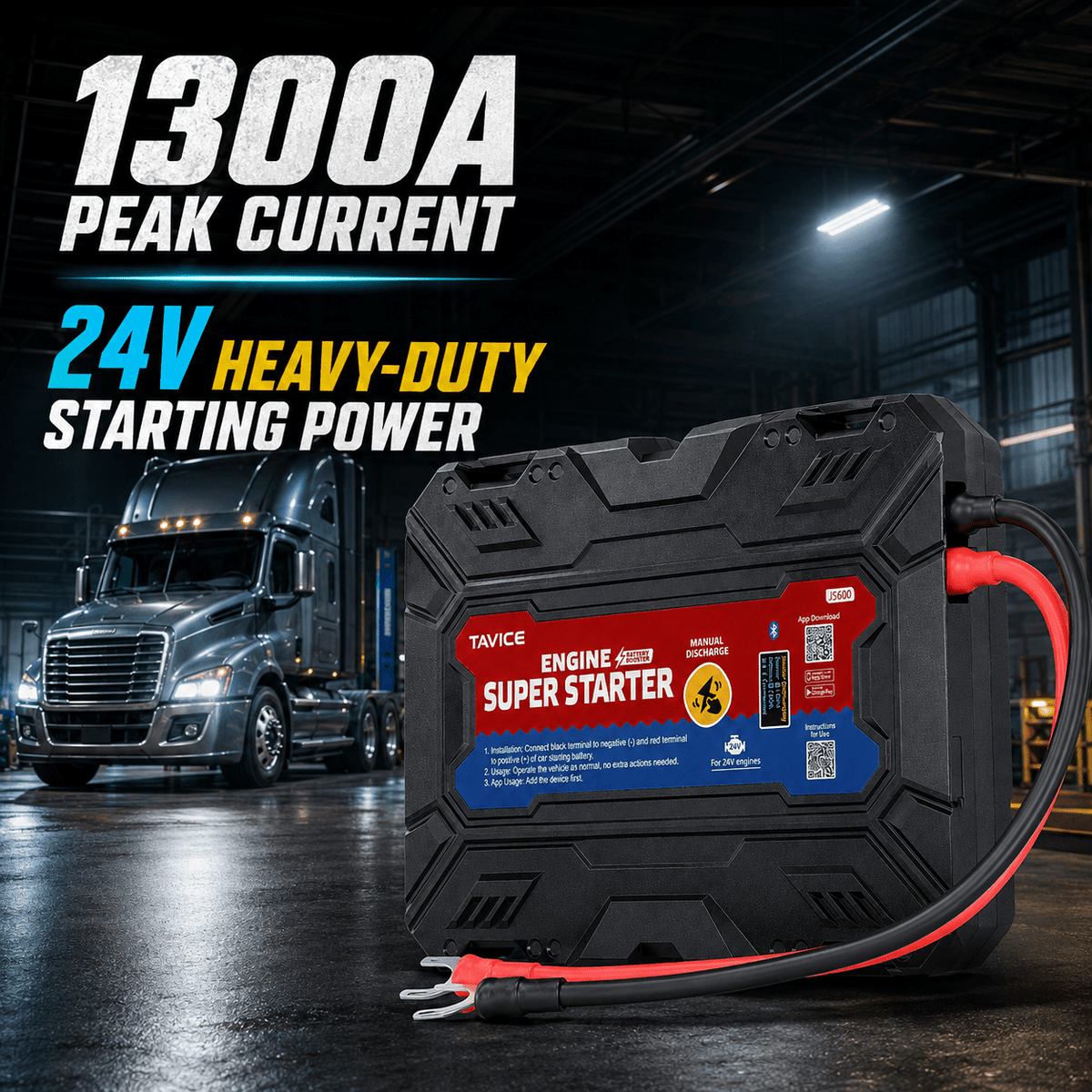 TAVICE LEAGEND JS600 On-Board SuperCap Jump Starter 24V Heavy-Duty Battery Booster Emergency Car Starter - Office Catch