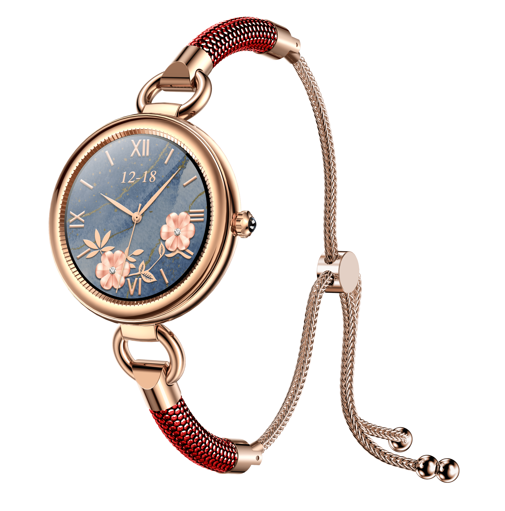 Tavice Misso Smartwatch for Women | Red Jewellery Style Strap, 1.19" AMOLED Display, Bluetooth Calling, AI Voice, Heart Rate, Sleep, Camera & Fitness Tracking - Office Catch