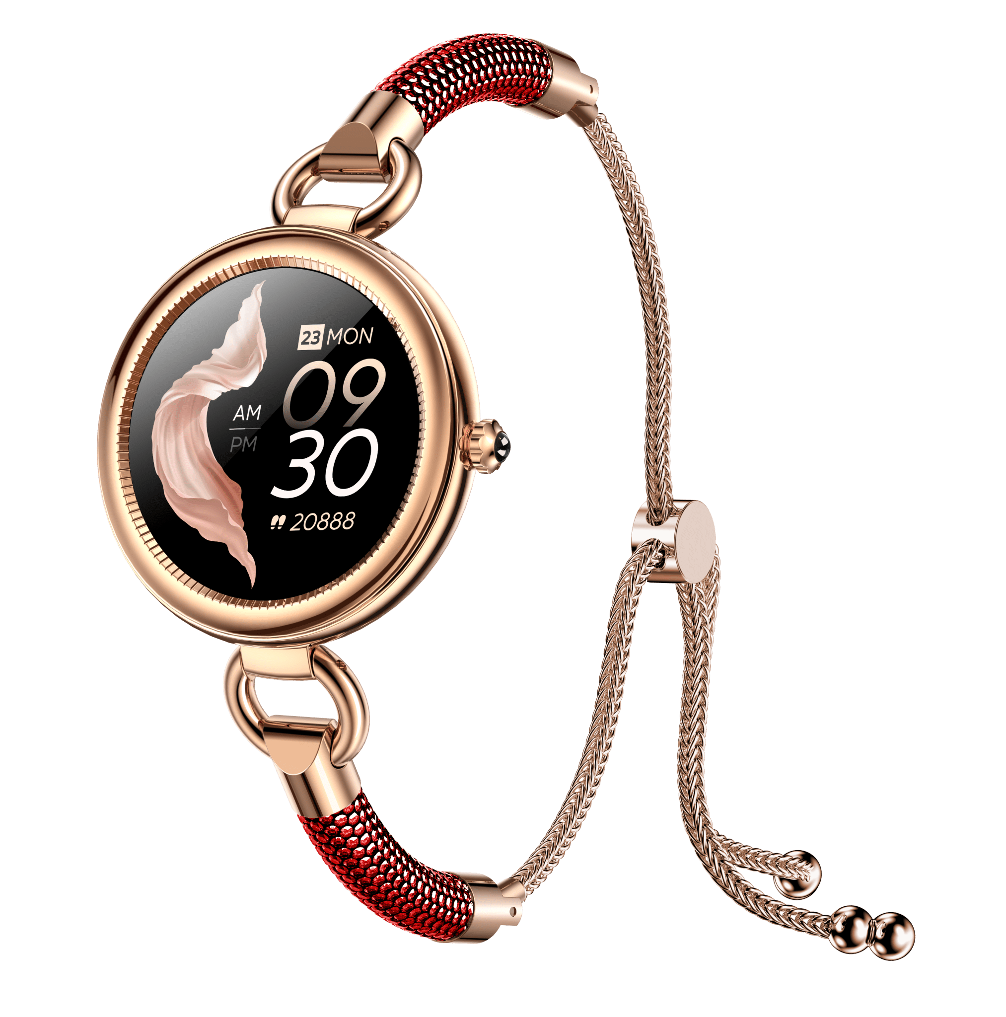 Tavice Misso Smartwatch for Women | Red Jewellery Style Strap, 1.19" AMOLED Display, Bluetooth Calling, AI Voice, Heart Rate, Sleep, Camera & Fitness Tracking - Office Catch