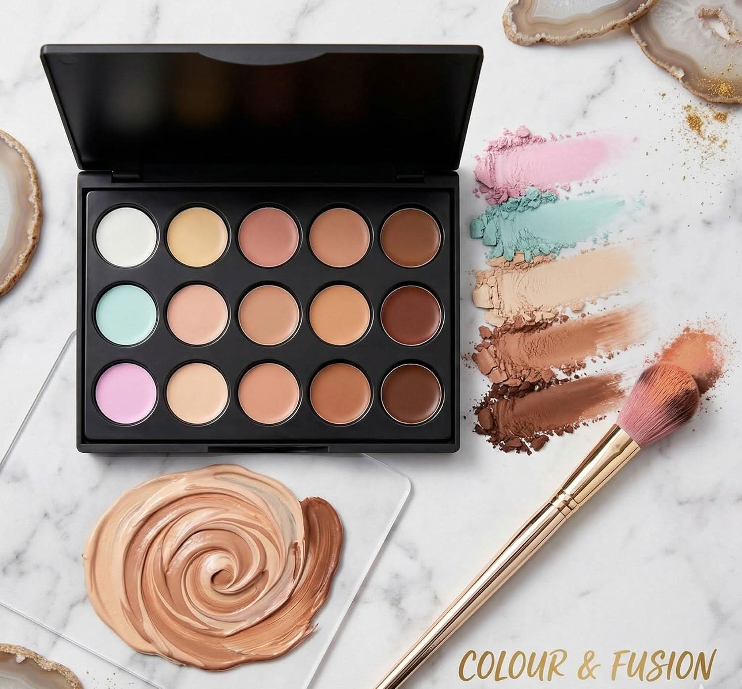 TAVICE NEW 15 - Color Contour Cream Concealer Kit Neutral Makeup Camouflage Palette for Face, Eyes, and Blemishes - Office Catch
