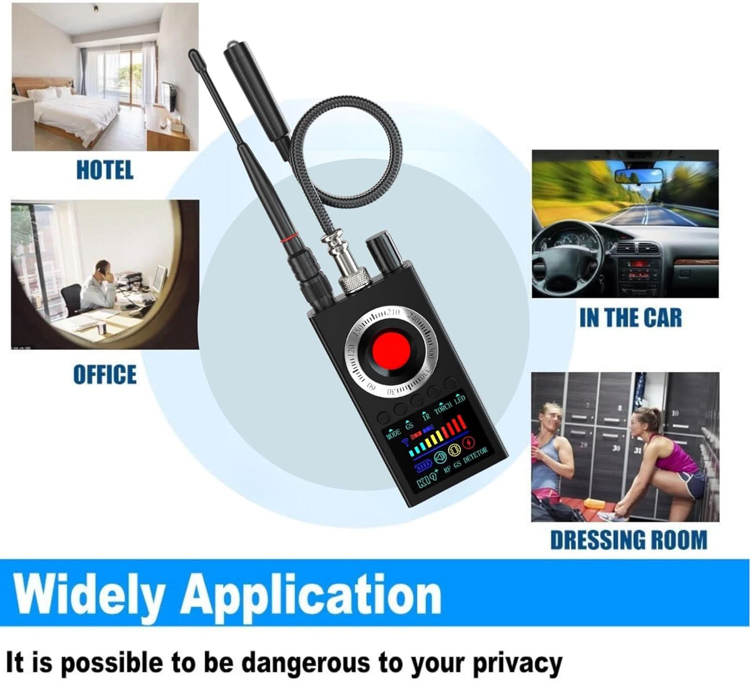 TAVICE RF Signal Detector, Wireless Signal Scanner, Portable Device Finder and Privacy Protection Tool for Travel and Personal Security - Office Catch