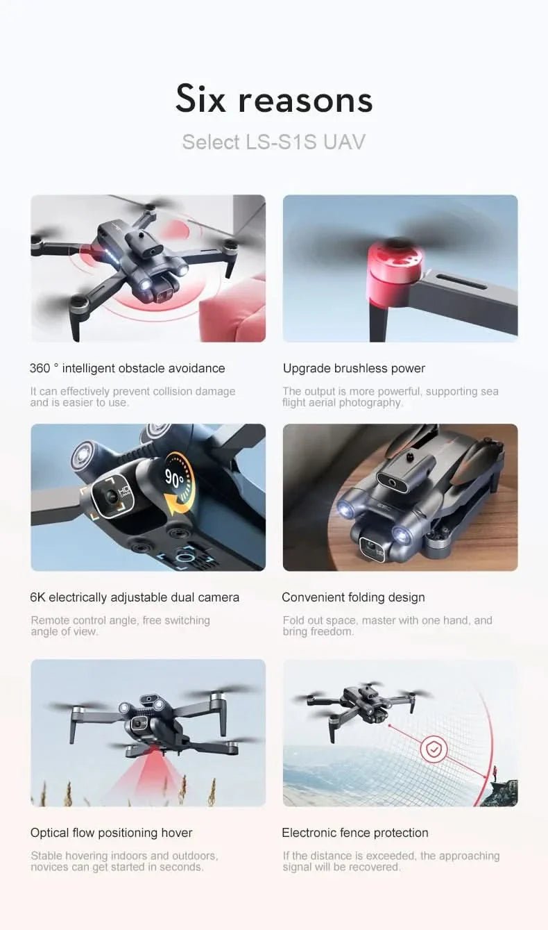 Tavice S1S Max Foldable FPV Drone with 6K Camera | Brushless RC Quadcopter, Optical Flow, WiFi FPV, 18 - Min Flight Time - Office Catch
