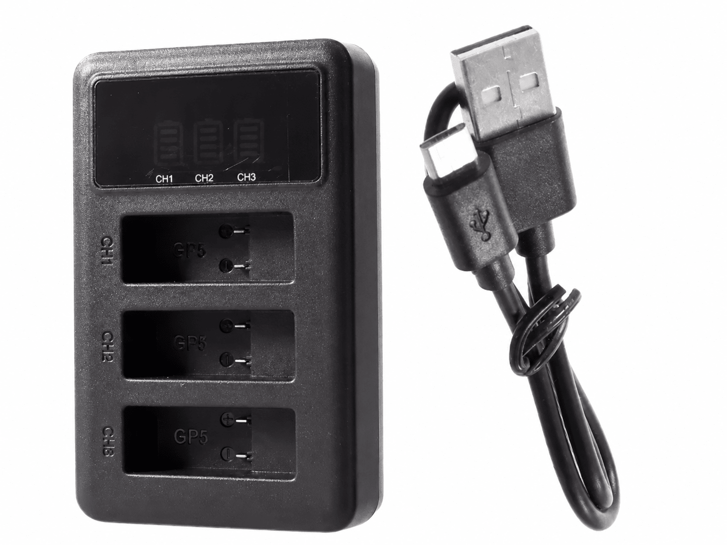 TAVICE Ultra Fast Charging USB Triple Battery Charger for GoPro HERO3 HERO3+ HERO4 Action Cameras | Charger Only Compact Fast USB - Office Catch