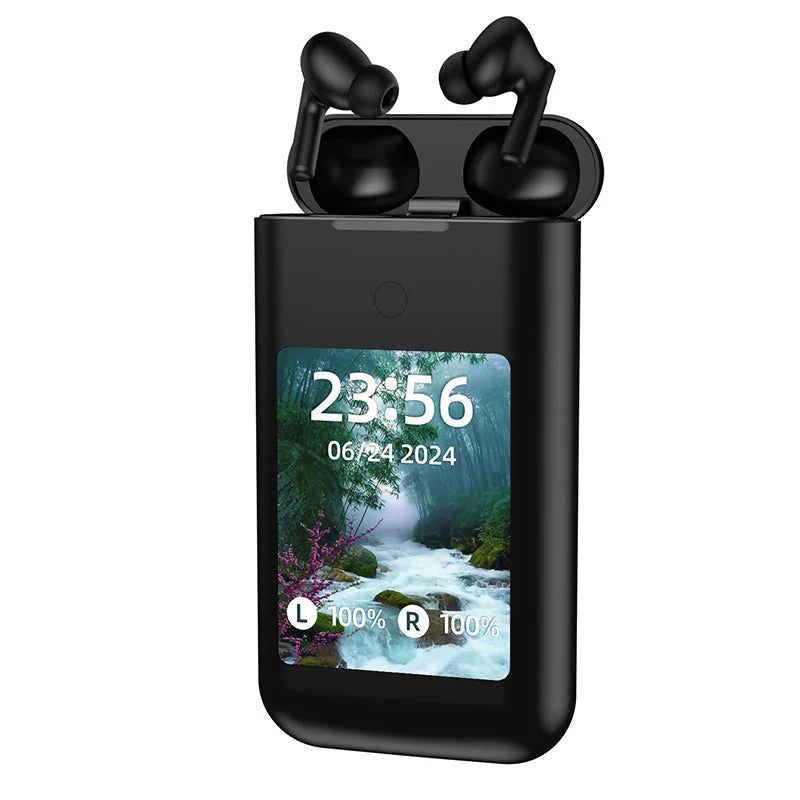 Tavice Uniqa High Capacity Power Bank with Built-in Wireless Earbuds, Flashlight & 2.8" Touch Screen