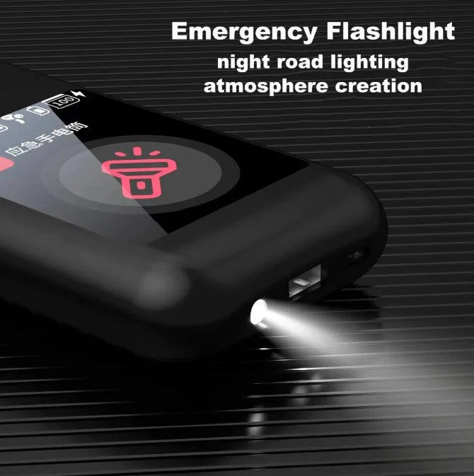 Tavice Uniqa High Capacity Power Bank with Built-in Wireless Earbuds, Flashlight & 2.8" Touch Screen