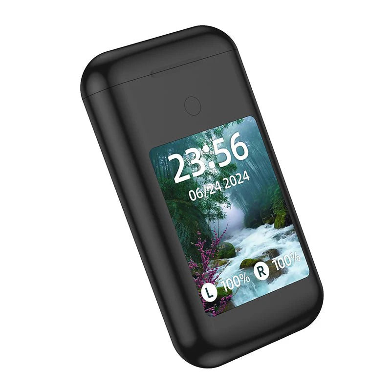 Tavice Uniqa High Capacity Power Bank with Built-in Wireless Earbuds, Flashlight & 2.8" Touch Screen
