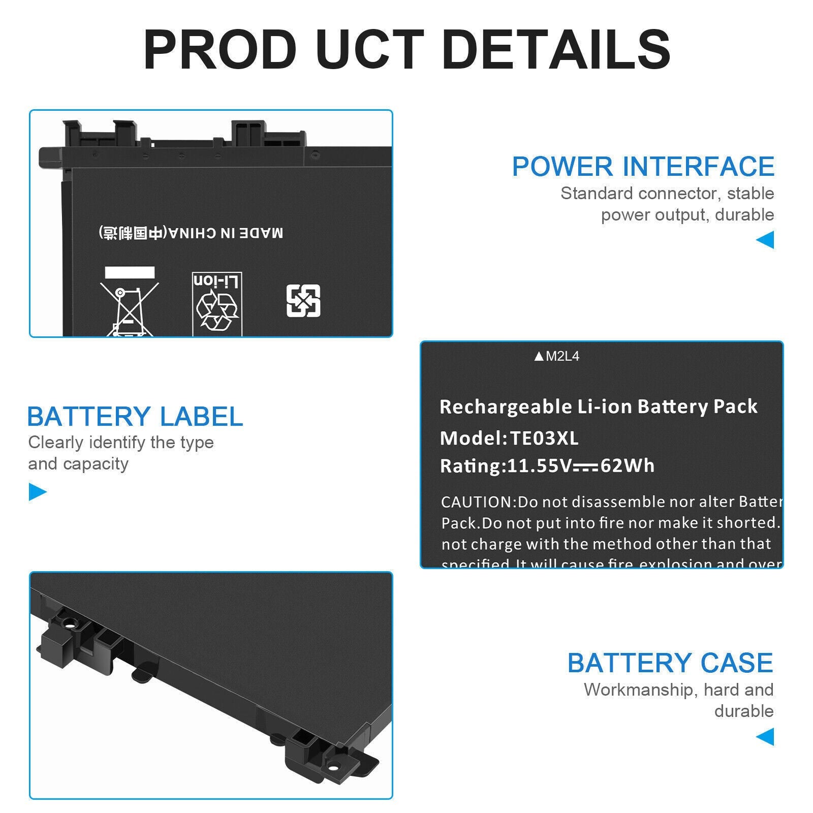 TE03XL Battery Replacement Compatible For HP Pavilion 15 - BC & Omen 15 - AX Series | 61.6Wh High - Performance Laptop Battery - Office Catch