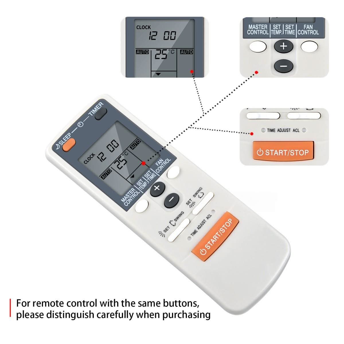Universal Compatible Fujitsu Air Conditioner Remote Control – No Programming Required - Office Catch