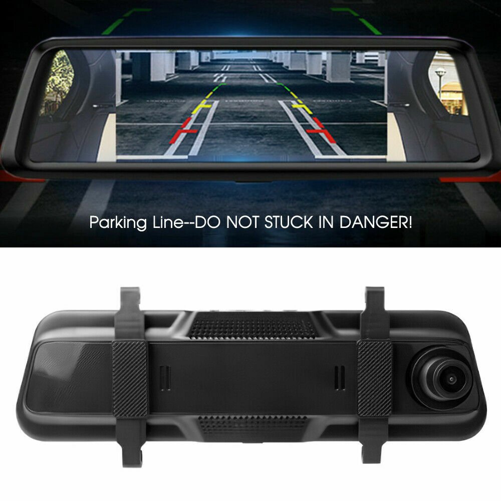 10" 1080P Touch Screen Rear View Mirror Car Dash Cam Reversing Recorder Camera - Office Catch