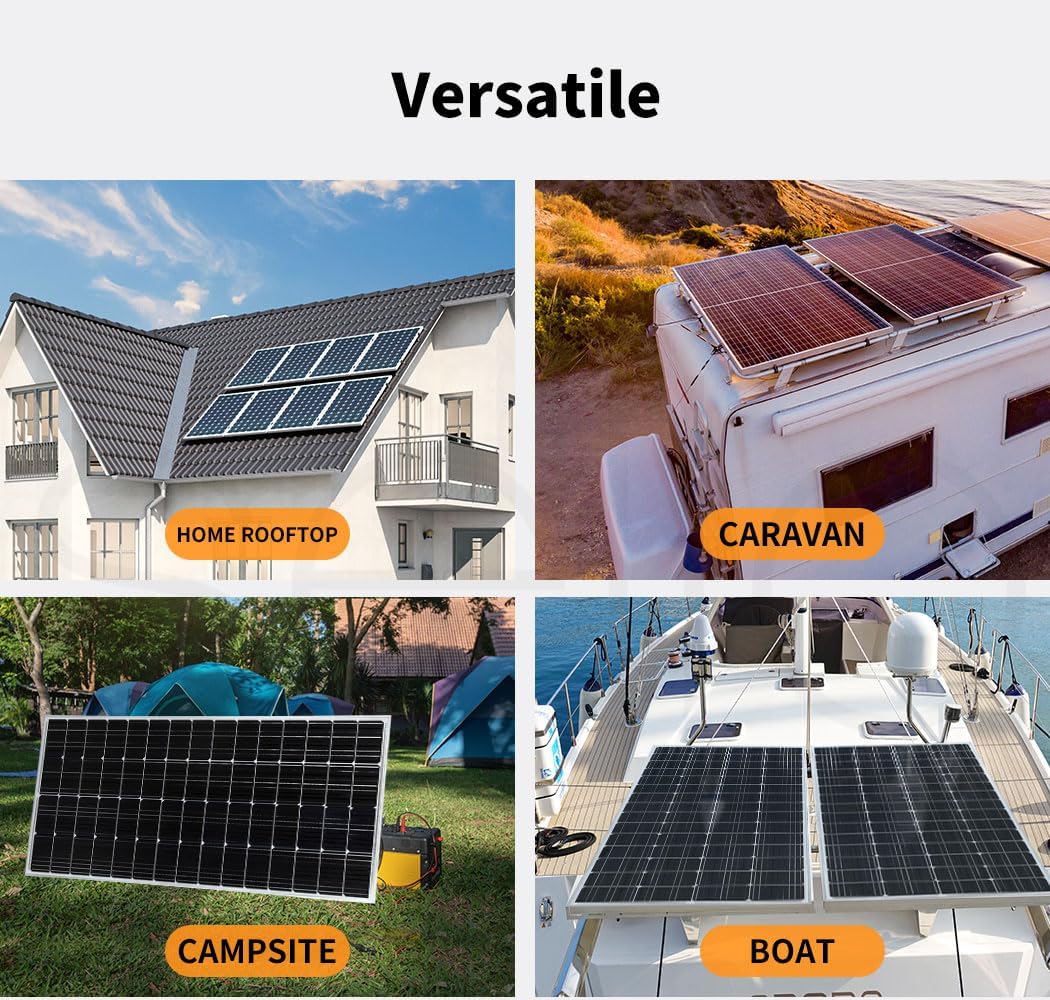 10W Solar Panel Kit 12V Power Caravan Camping Battery Charging Home Garden - Office Catch
